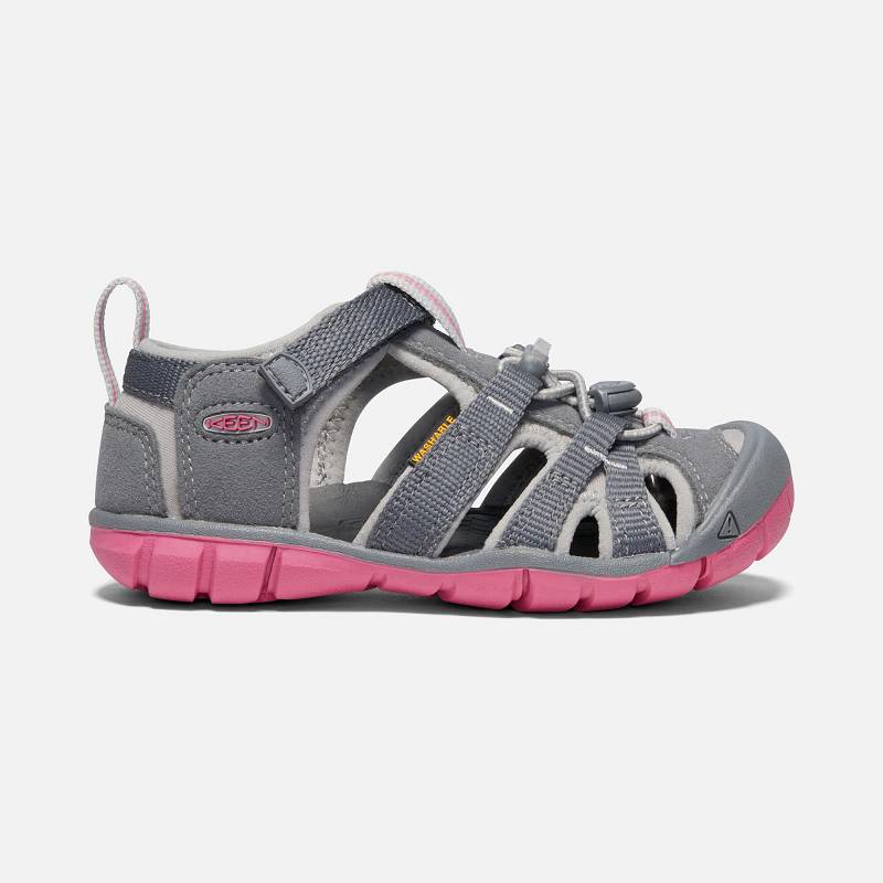 Keen Seacamp II CNX Wassersandalen Kinder DE-43658 Steel Grey/Rapture Rose - Keen Kinderschuhe Grau